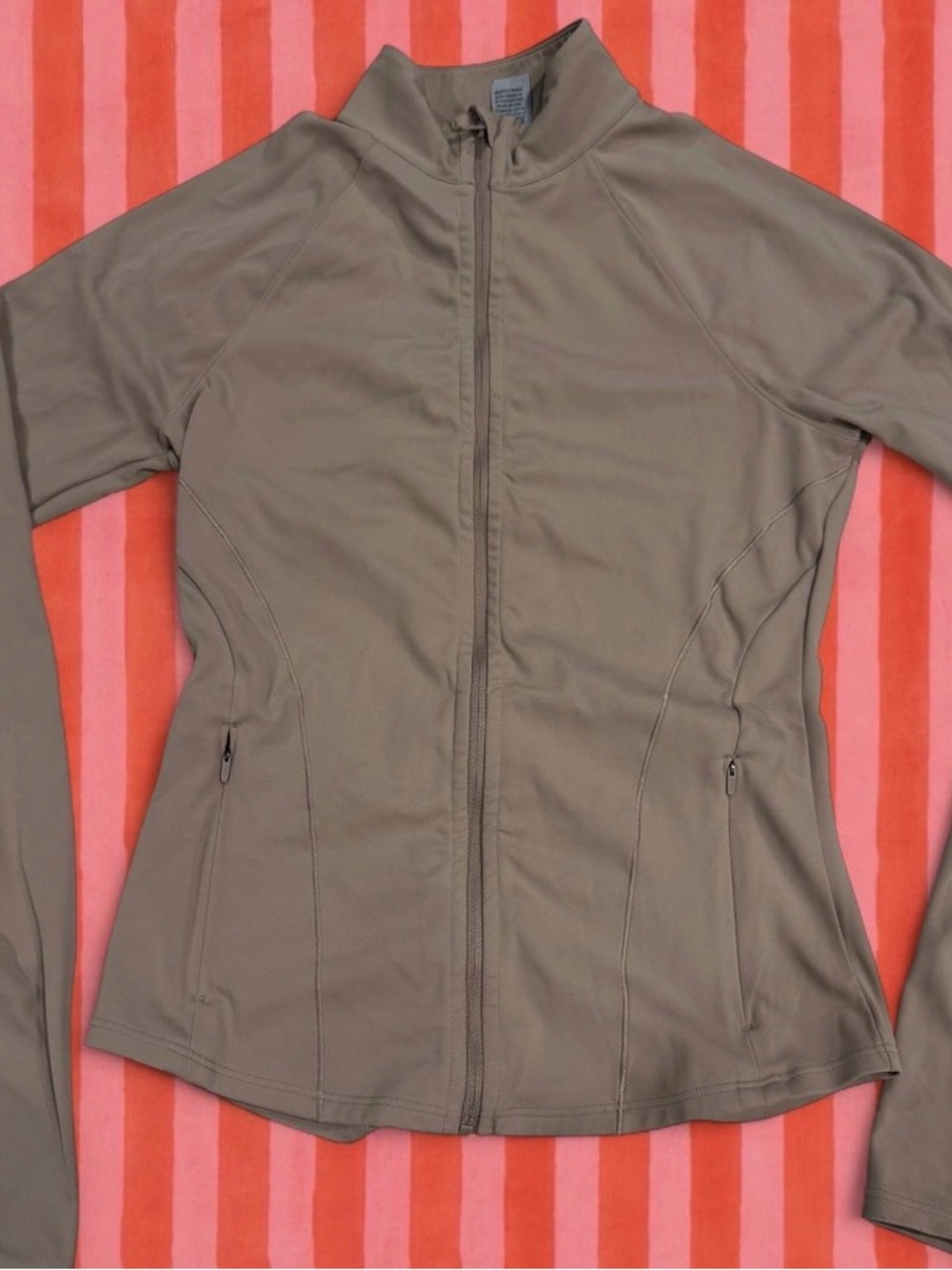 Victoria Secret VSX Taupe Full-Zip Yoga Athletic Jacket